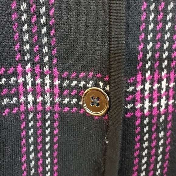 Jones New York Plaid Knit Cardigan - Picture 8 of 12